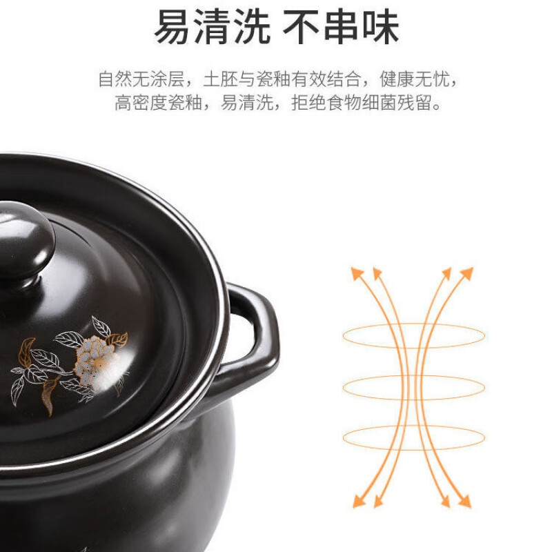LZJV砂锅炖锅大号煲汤锅耐高温陶瓷煲汤煤气灶专用家用天燃气汤锅沙锅 试用【1.5L】1-2人 118900cm