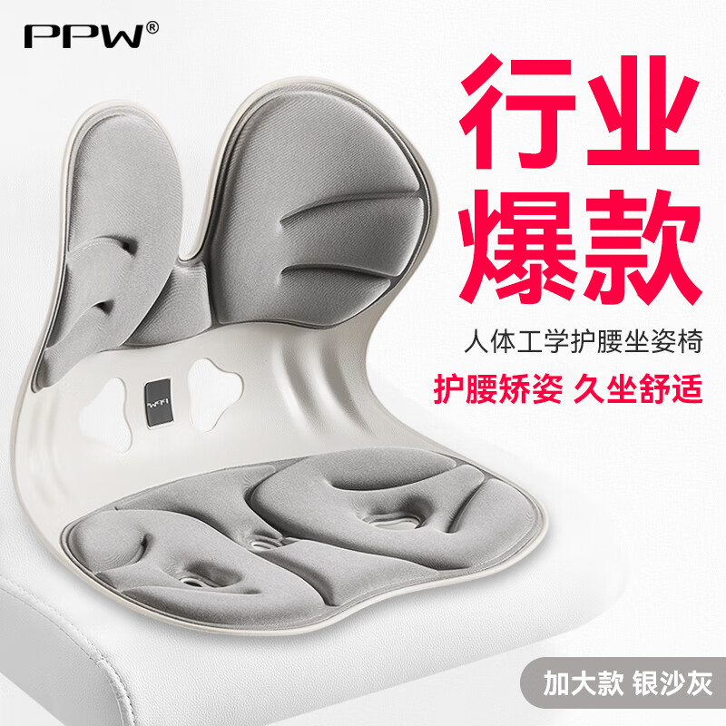 PPW护腰坐垫人体工学坐姿椅办公室久坐学生矫姿坐垫美臀垫靠背一体