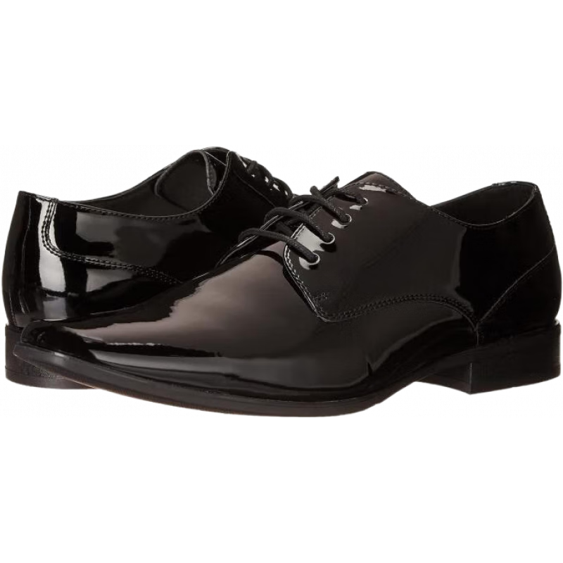 Calvin Klein正裝男鞋CK婚鞋奢侈品潮牌亮面時(shí)尚休閑鞋正品美國(guó)進(jìn)口9783604 Black/Patent Pu 7 =歐碼40