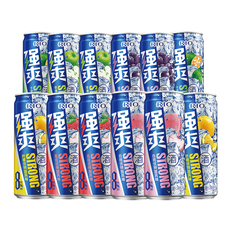 锐澳（RIO）洋酒 预调 鸡尾酒 果酒 8度 强爽系列 330ml*12罐