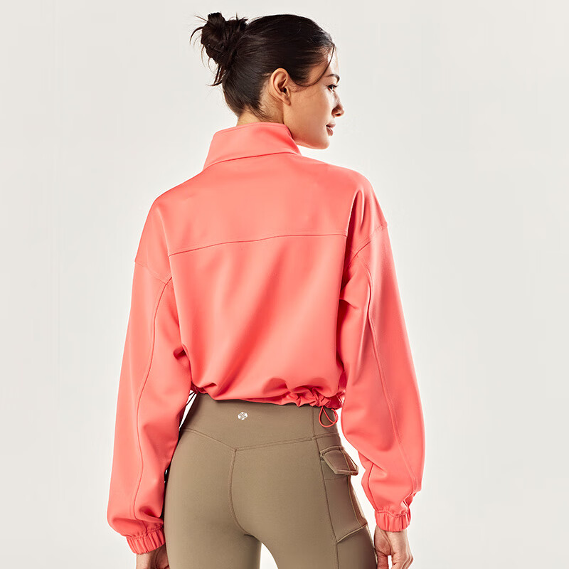 XEXYMIX杰克茜 女分割线设计拉链立领针织开衫秋冬休闲 XTFJK01J1 淡紫色 S