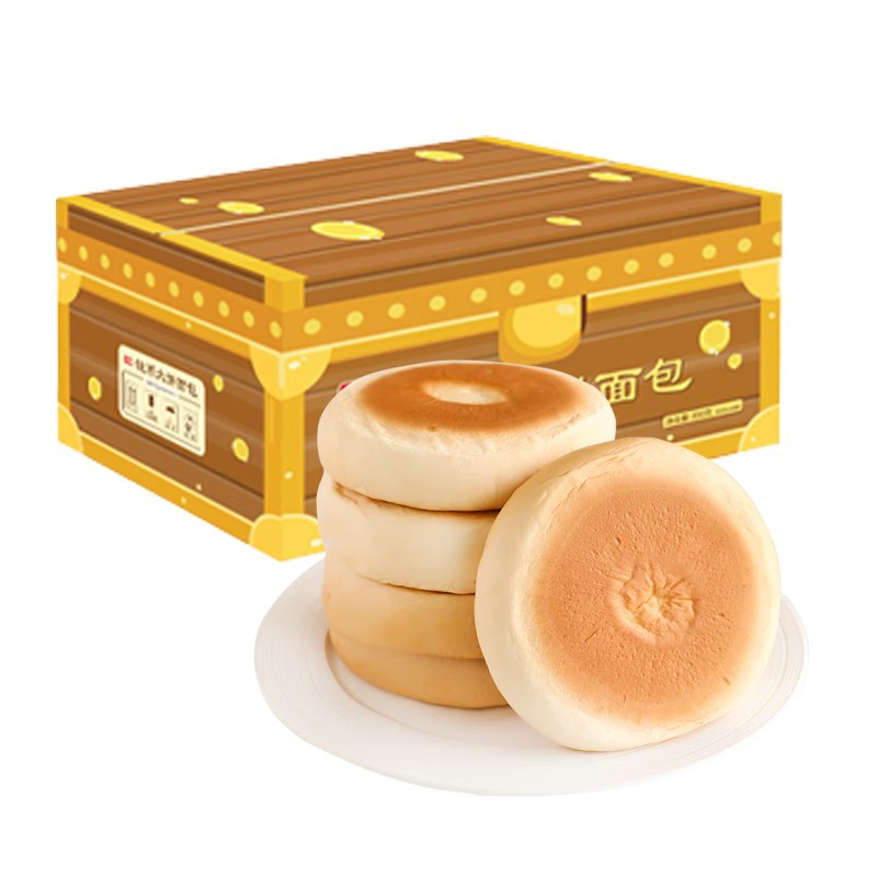 桃李钱币大饼主食烧饼豆沙馅老式面包早餐糕点心零食整箱10袋850g