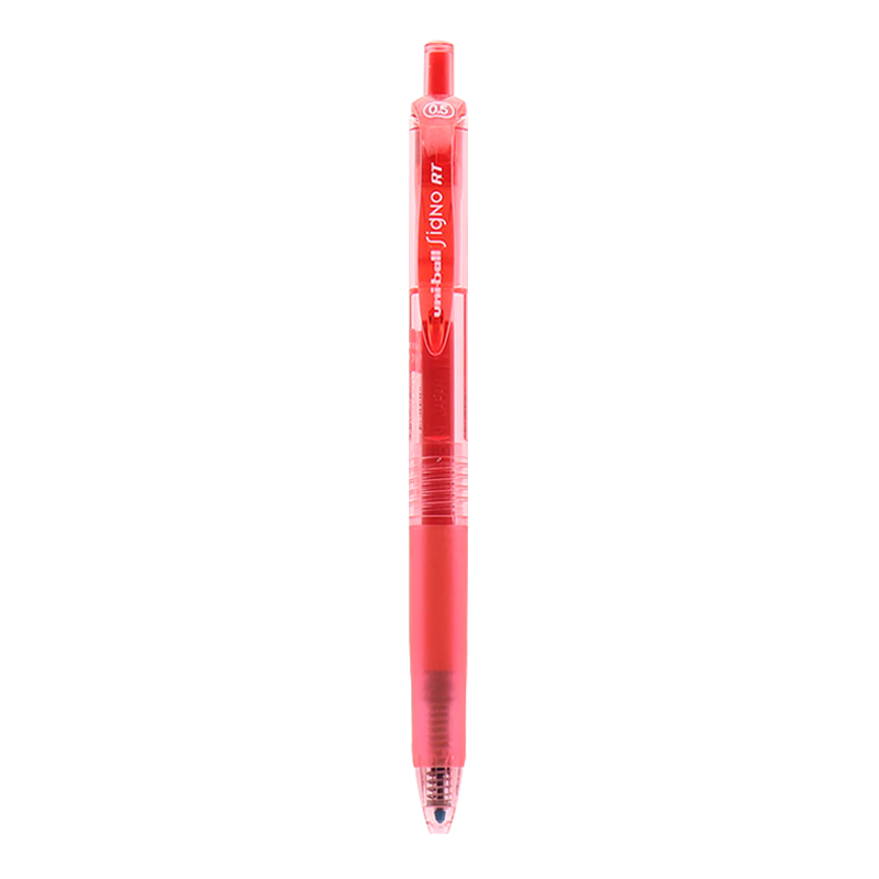 uni三菱 uni-ball UMN-105按動紅色中性筆高顏值0.5mm紅筆簽字筆商務(wù)學(xué)生考試專用水筆水性筆 1支