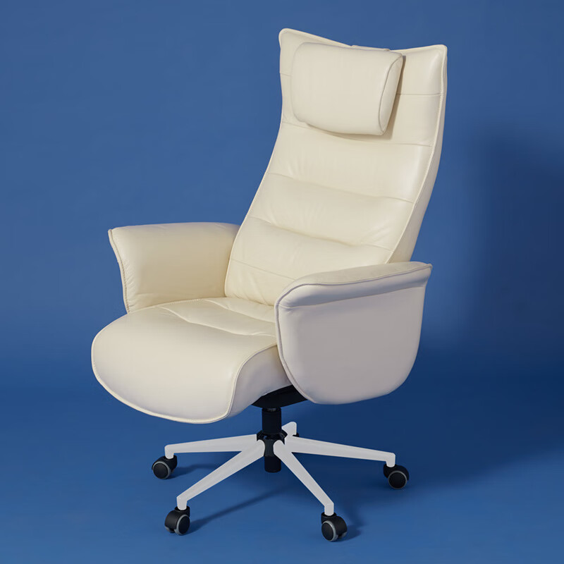 ZEDERE家德瑞特兰托牛皮原装进口商务椅 象牙白 头层牛皮