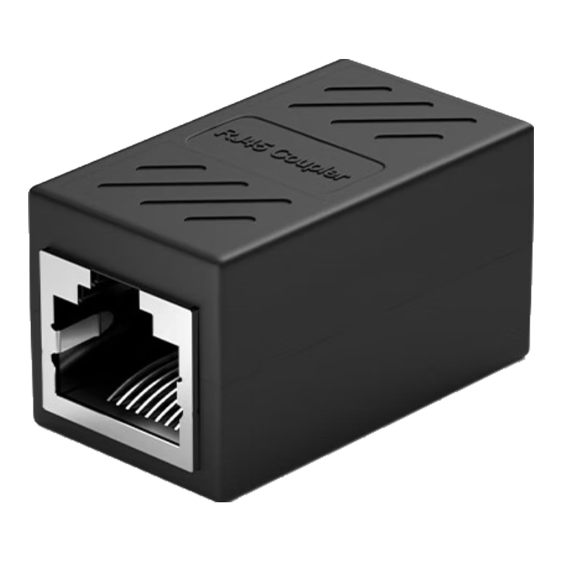 福邦泰网线直通头RJ45网线连接器千兆屏蔽网络延长对接头RJ45网口转接头 适用5/6/7类网线 58-TTT45 黑色 千兆屏蔽【自适应-黑色款】1个装