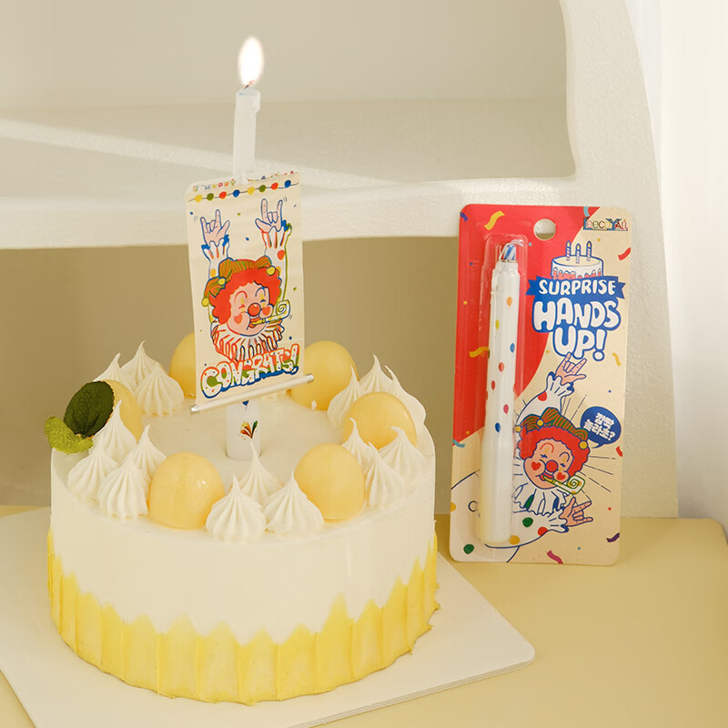 生日蠟燭數(shù)字網(wǎng)紅扇形生日蠟燭裝飾橫幅扇子小丑搞怪生日蛋糕派對(duì)氛圍道具 小丑橫幅蠟燭:1只