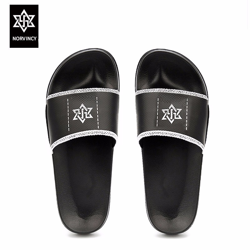 诺凡希 男士拖鞋夏季家居浴室拖鞋按摩防滑时尚软底情侣款一字拖鞋 白