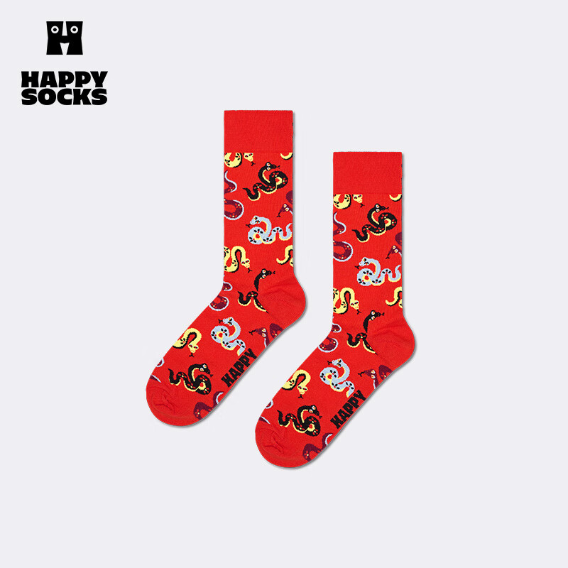 Happy Socks【25年新款】春节限定款本命年红袜中筒袜 蛇年春节 1双 M 36-40