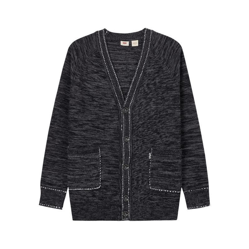 Levi’s商場同款李維斯25年春新款男士刺繡針織衫美式毛衣003TI 黑色 M