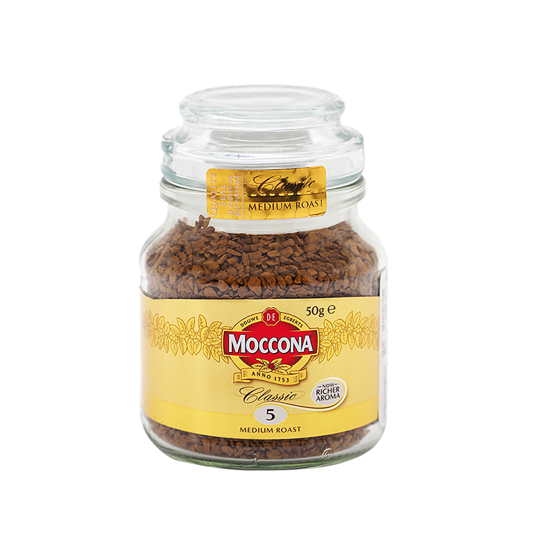 Ħ���ɣ�Moccona������5�Ŷ������ܺڿ���50gƿװ �жȺ決����������ʽ����0֬0��