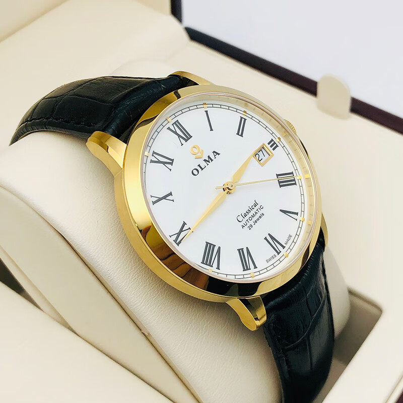 未使用olma奥尔马经典系列男表 自动机械手表 日期显示