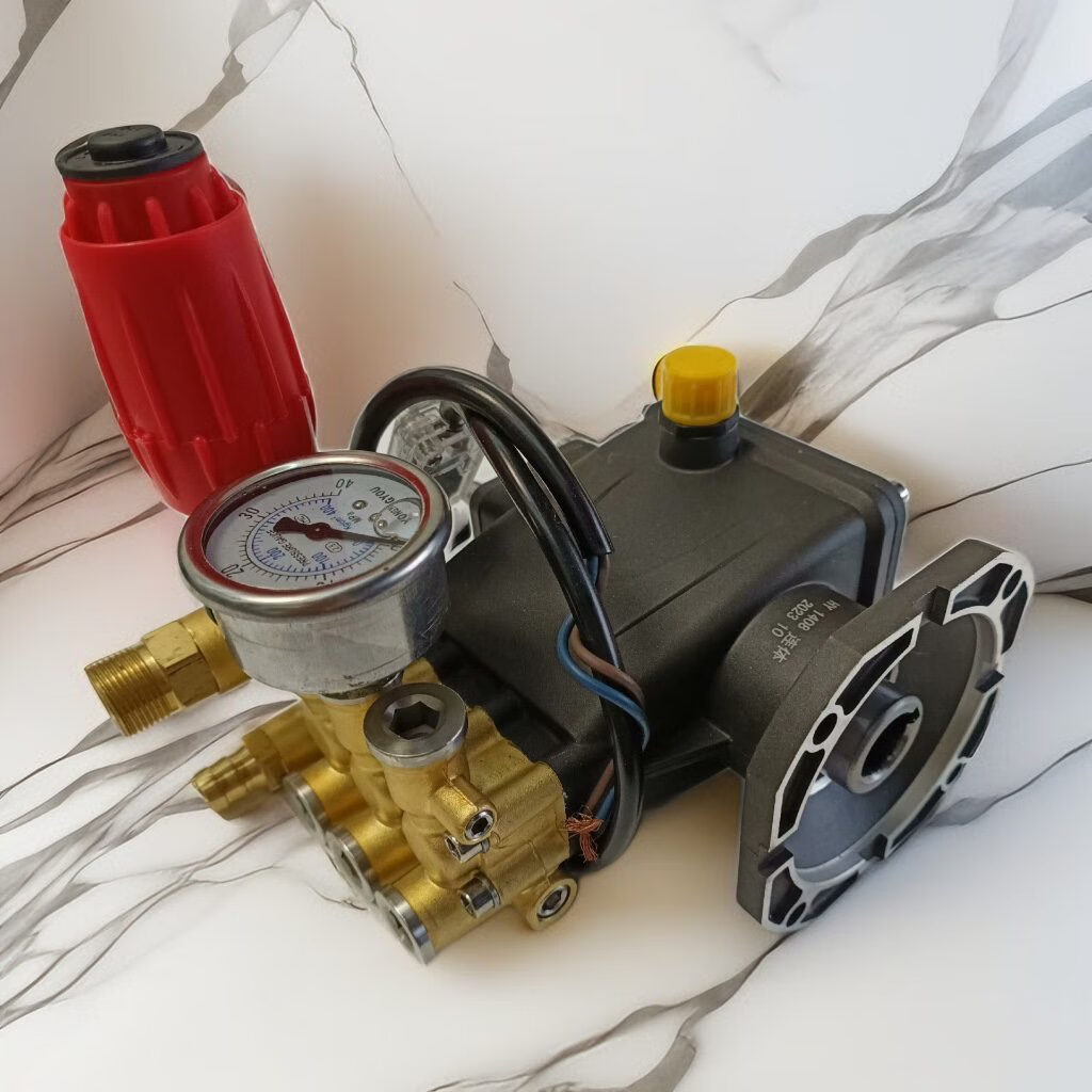 黑猫220伏上海家用商用清洗机洗车机高压泵头总成 0w 19轴孔距70启停