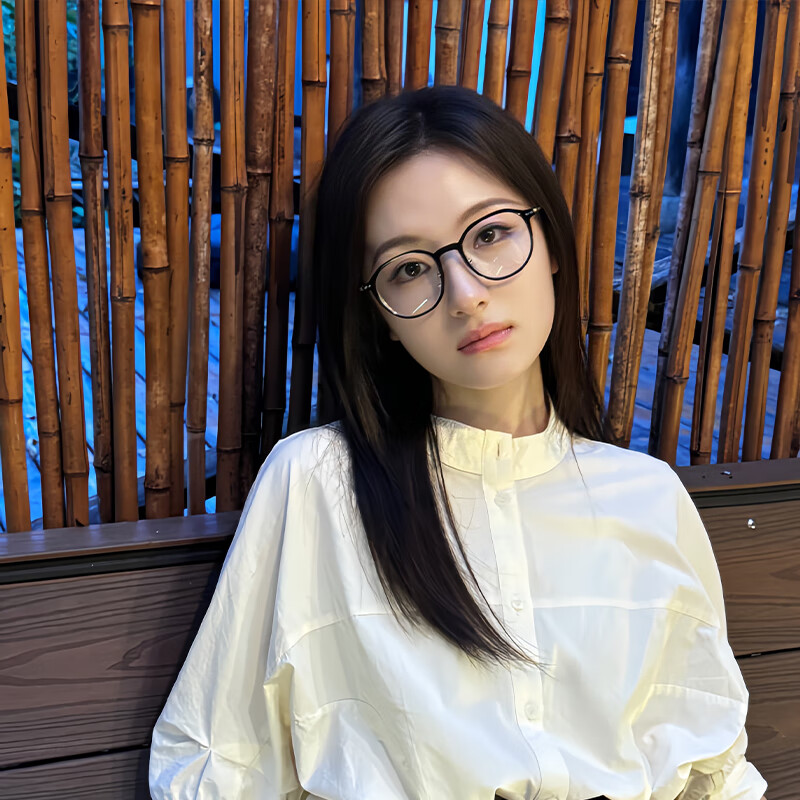 Polaroid【李兰迪同款】近视眼镜黑框韩系女款学生可配度数0100 【李兰迪同款】0100实黑框 807