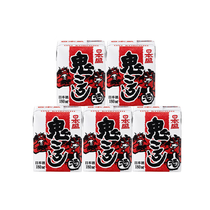 日本盛全日空 日本原装进口日本盛鬼醉鬼杀砖型纸盒清酒生酒180ml*5组合 红色*2组赠1组（广井菊里同款）