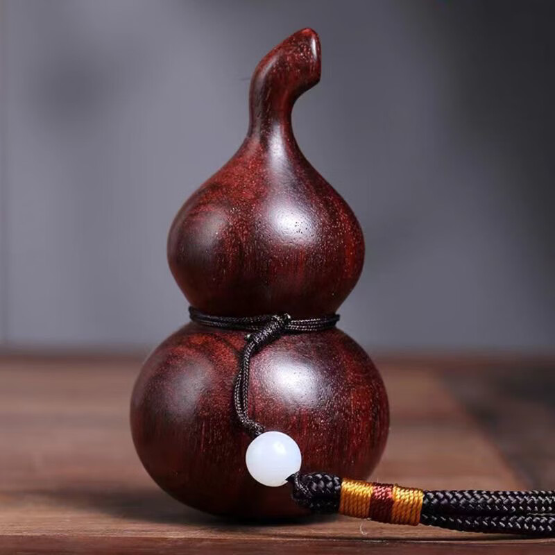 梵制正宗小叶紫檀木小葫芦手把件绿檀文玩木雕工艺品把玩盘玩包浆解压 小叶紫檀葫芦手把件(5.3*3.3)