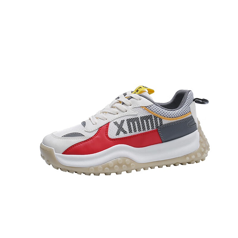 将远行女鞋运动鞋休闲鞋女春季新款网面透气老爹鞋舒适软底时尚跑步鞋女 红色 36 （尺码偏小，建议拍大一码）