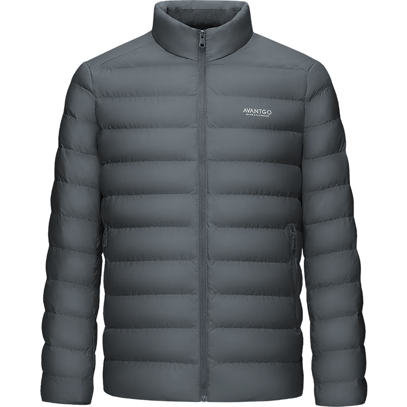 HLA海澜之家羽绒服男轻商务经典石墨烯保暖外套男冬 蓝灰7J XL 180/96A 推荐160~180斤