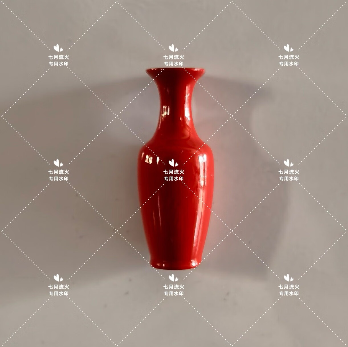 代购重庆中国三峡博物馆冰箱贴合集二花瓶系列 清红釉瓷瓶