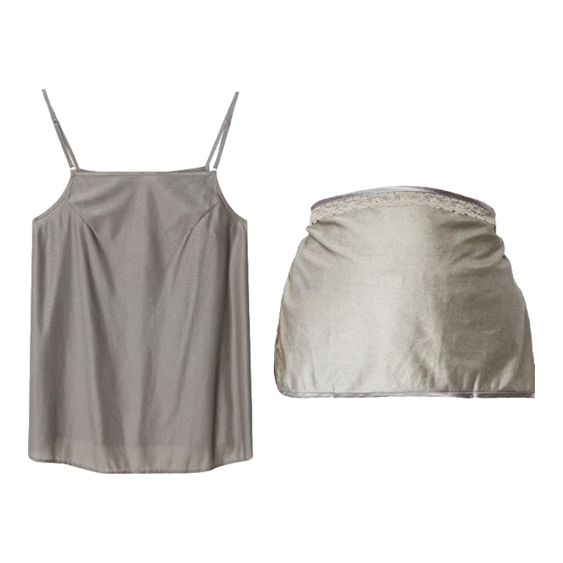 十月媽咪孕婦防輻射肚圍均碼+經(jīng)典款銀纖維吊帶灰色L