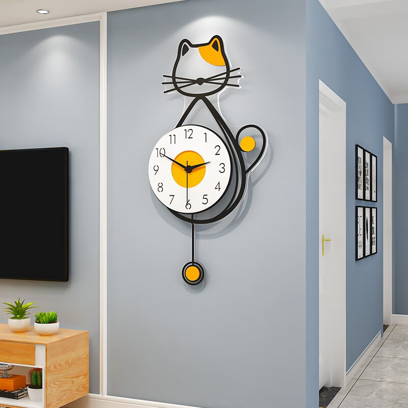 美世达(meisd) 钟表挂钟创意北欧客厅时钟时尚电视墙石英钟个性玄关钟