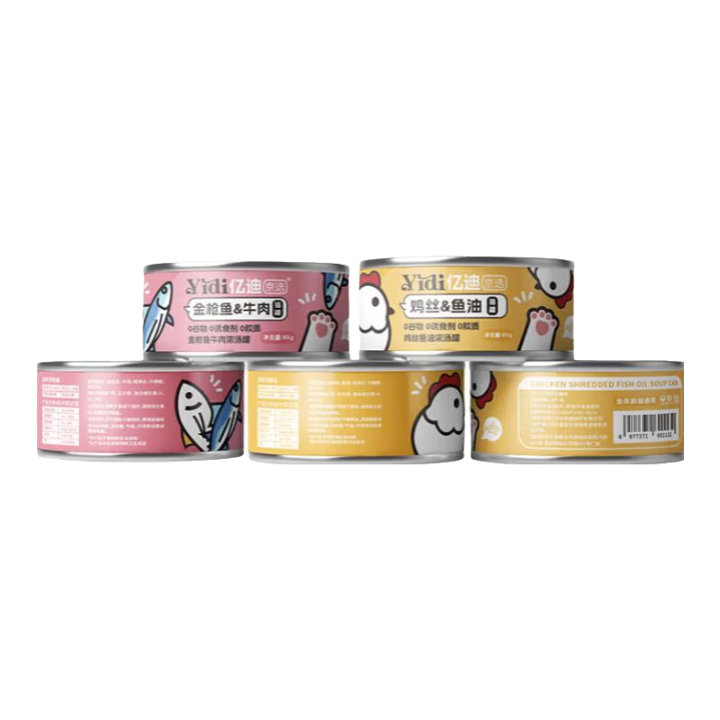 亿迪 鸡丝鱼油猫罐头6罐成猫幼猫小猫零食补水汤罐鸡肉主食小罐