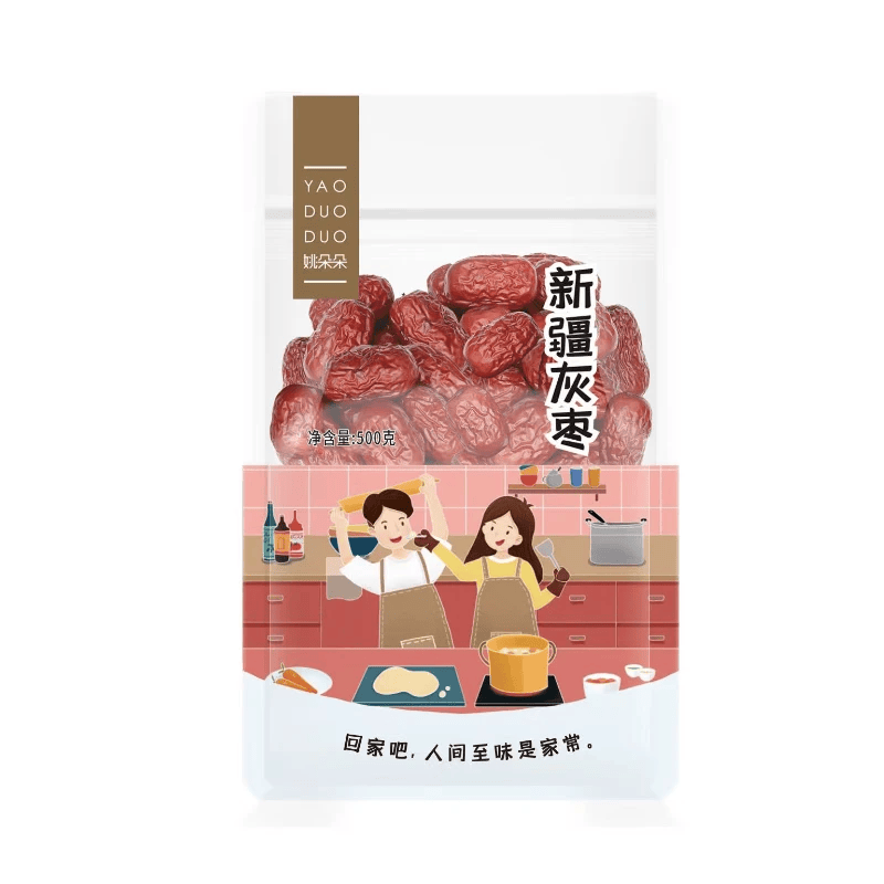 姚朵朵南北干货桂圆干磨皮莲子新疆灰枣茶树菇鸡腿菇猴头菇姬松茸煲汤 灰枣 500g