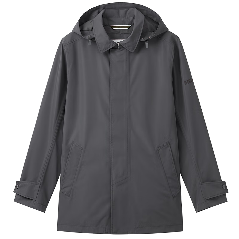 AIGLE【春夏新品】艾高風(fēng)衣GORE-TEX防風(fēng)防雨透汽戶外中長(zhǎng)款上衣男士 瀝青灰BI181 XL (185/92A)