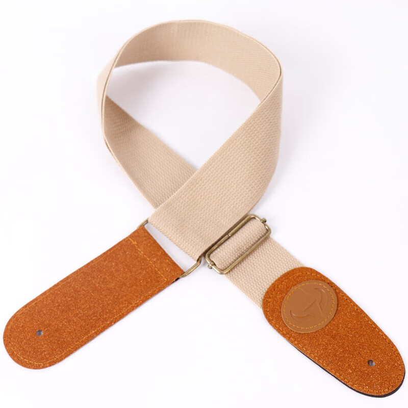 斗牛士（Bullfighter） 皮頭背帶民謠吉他電木吉它貝司背帶 皮頭背帶卡其色