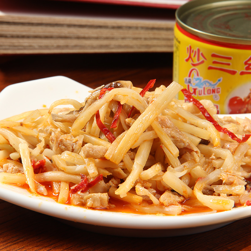 【京享美食】古龙食品炒三丝罐头猪肉笋即食下酒下饭小菜熟食凉菜微辣