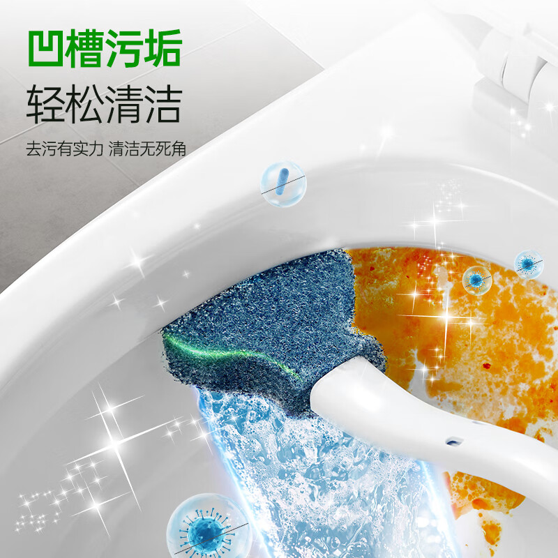 3M可抛式马桶刷家用无死角一次性厕所刷卫生间清洁神器 洁厕刷 长效马桶刷1柄+1头+1底座MTS01