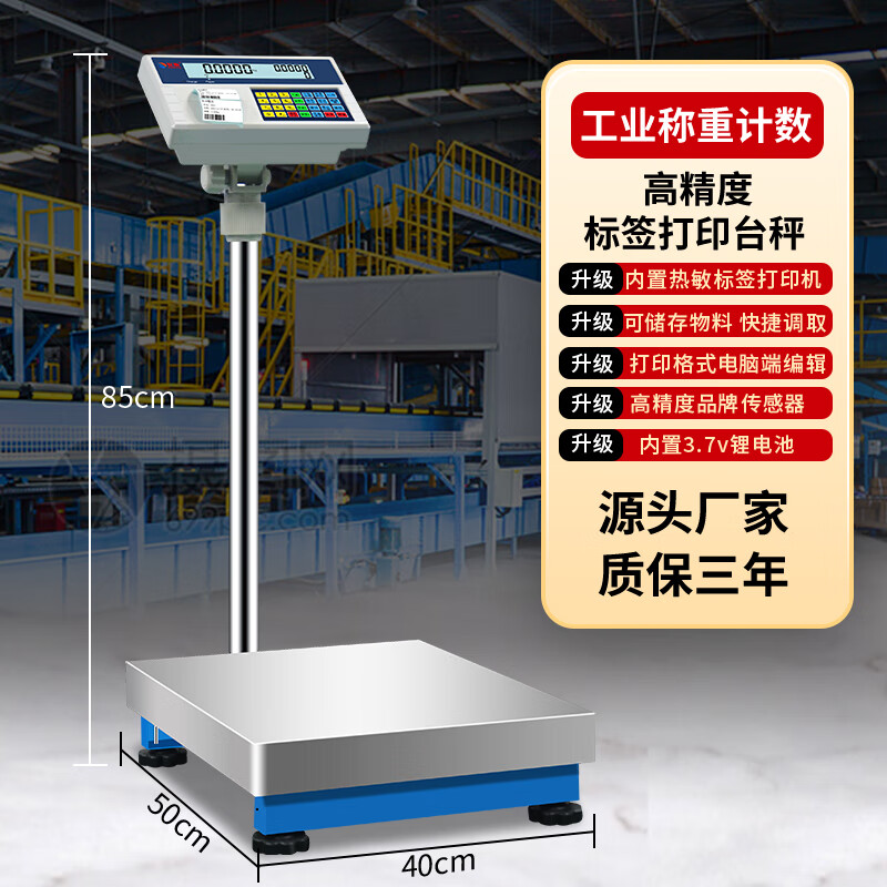 條碼秤300kg電子稱標(biāo)簽打印稱100kg安衡工業(yè)臺(tái)秤帶打印不干膠條碼 30kg/5g(30*40cm臺(tái)面)