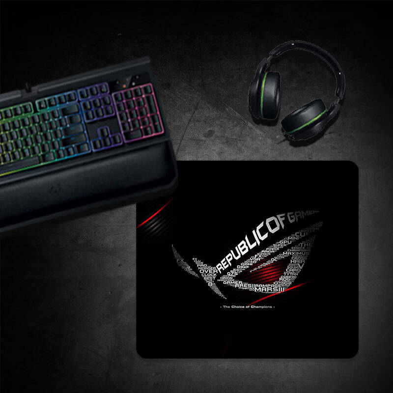 ROG電競專(zhuān)屬玩家國度ROG電競游戲發(fā)光鼠標墊泰毯EVA沖鋒甲FPS細面順 UXL-026 大號400*450*2mm【鎖邊】
