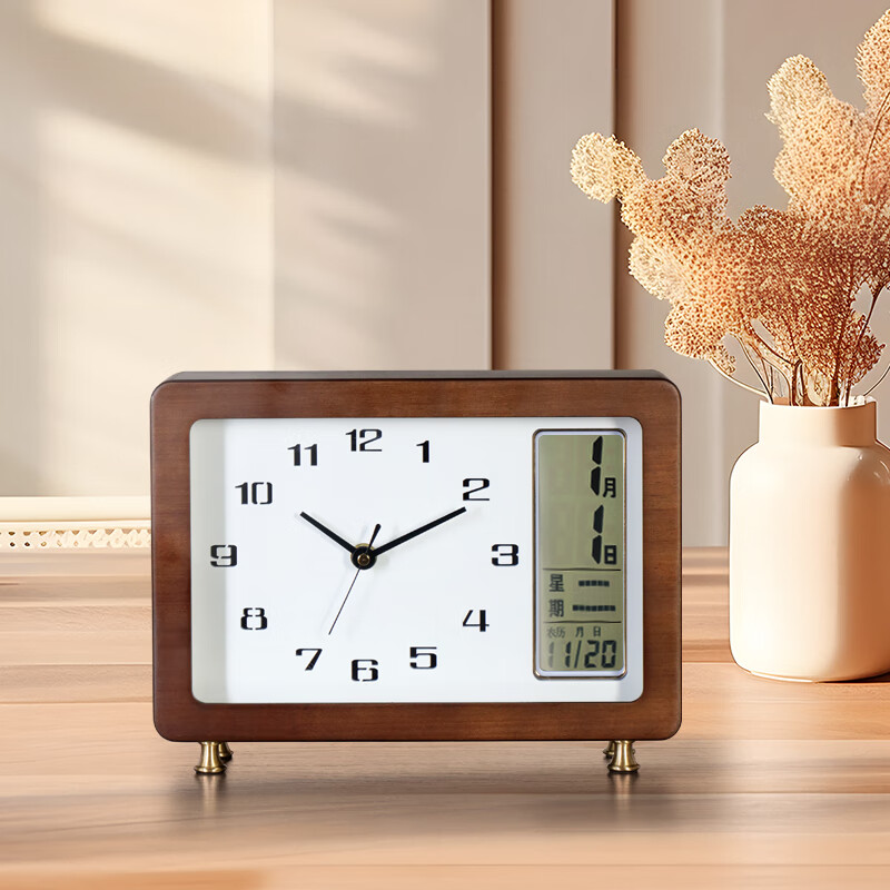 ���ڲ�������ʱ��Hense�����⸴��̨������������ʱ�ӿ������ӵ��ӹ����Ӱڼ������ӱ�HD76 ����ľ+ʯӢ��о(20.5*27)cm206Ԫ