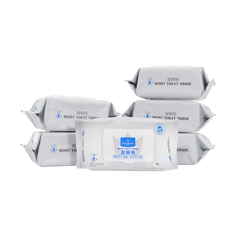 1号会员店 湿厕纸 80片*6包 无杀菌剂植萃配方7大不添加 洁厕湿纸巾家庭装