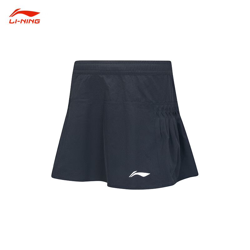 李寧（LI-NING）青少年2025新款羽毛球服系列運(yùn)動(dòng)短褲比賽訓(xùn)練短褲短裙速干運(yùn)動(dòng)服 ASKV134-1黑色褲裙 均碼 (140)