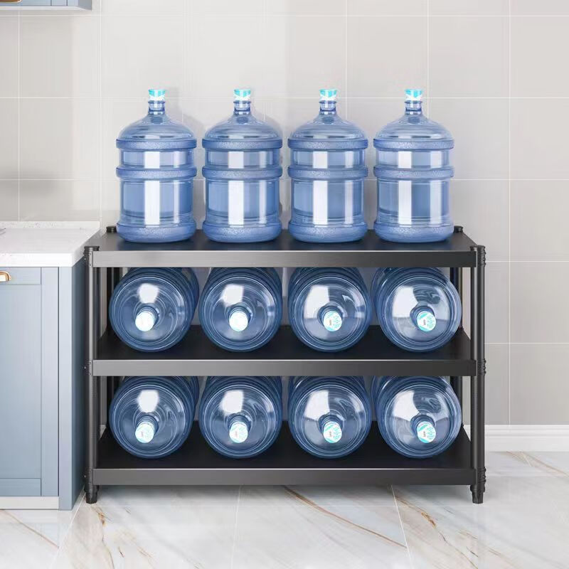 忆思减加厚厨房架子置物架落地多层收纳架锅架三层储物杂物架子微波炉架 三层80厘米高 长80*宽25【加厚防锈】