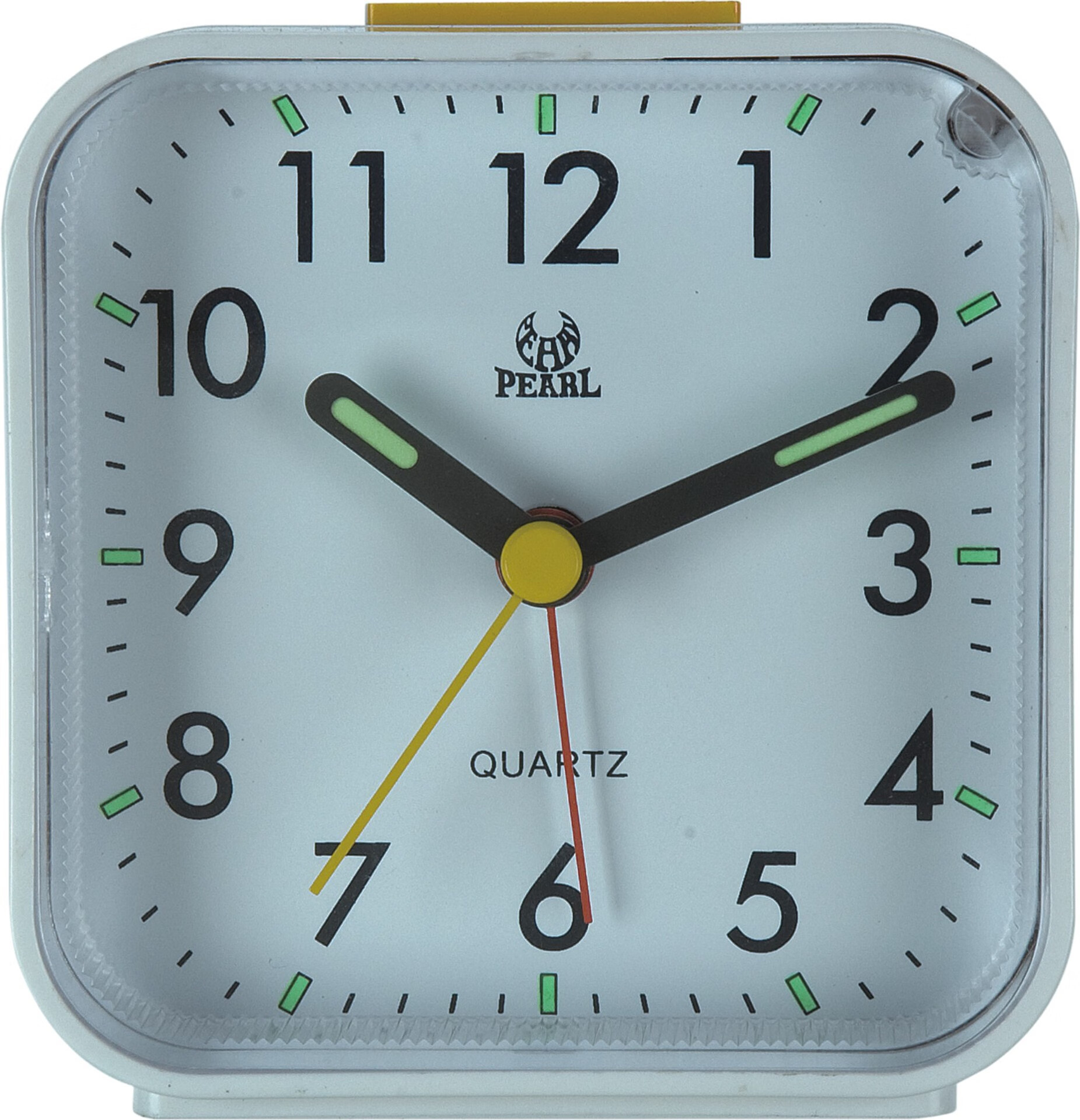 学生闹钟石英钟闹钟带贪睡带夜光床头台钟方形台钟 白色