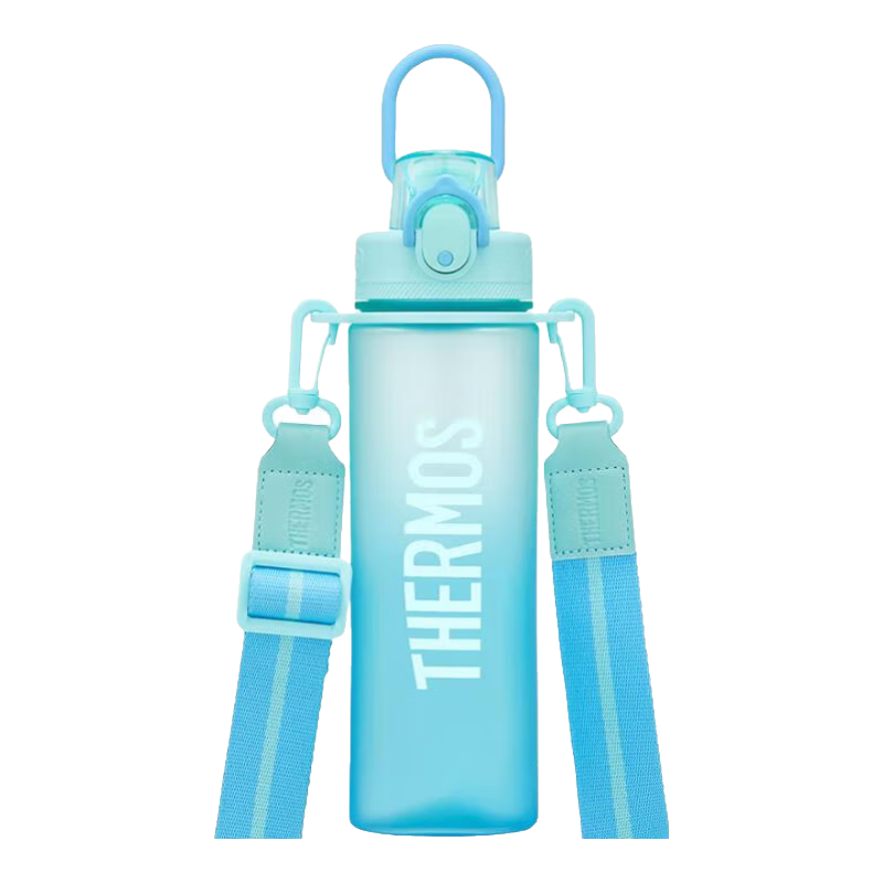 膳魔師（THERMOS）Tritan塑料夏季運(yùn)動(dòng)水杯男女士便攜騎行水壺車載大容量杯子TESD 漸變藍(lán)【附背帶+掛件】 700ml