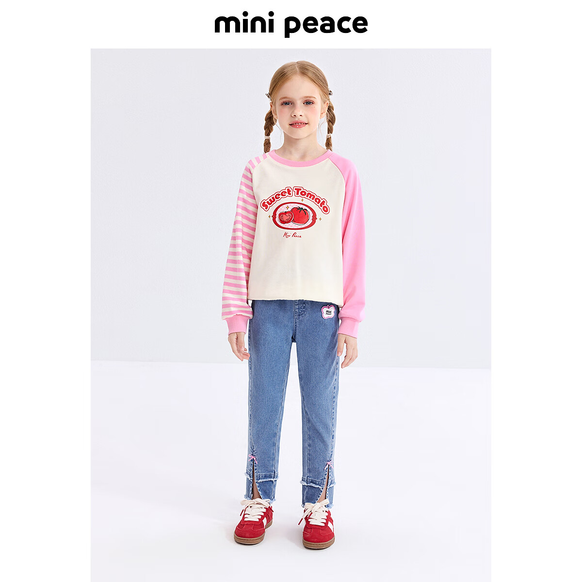 MiniPeace太平鸟童装女童卫衣FBCRF1230 云雾白 160cm