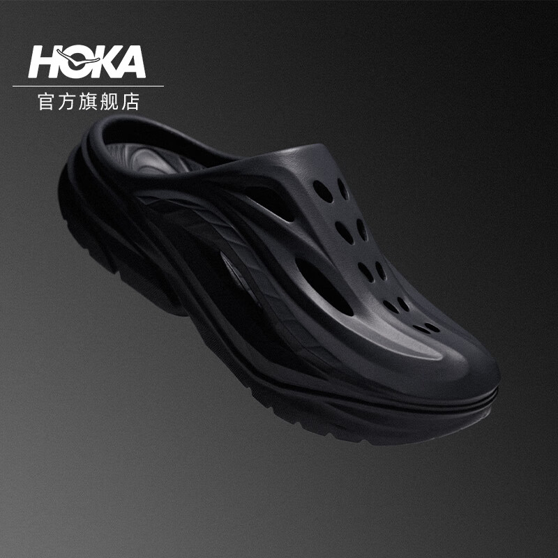 HOKA男女鞋夏奥拉MULE舒缓拖鞋ORA RECOVERY MULE一脚蹬 黑色/黑色 42.5