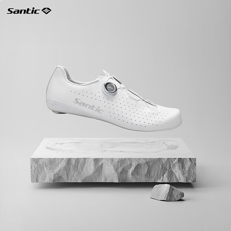 森地客【新品】碳纖維底公路鎖鞋競技單車(chē)鞋白色騎行鞋男無(wú)盡雙十一 白色【店鋪】 36