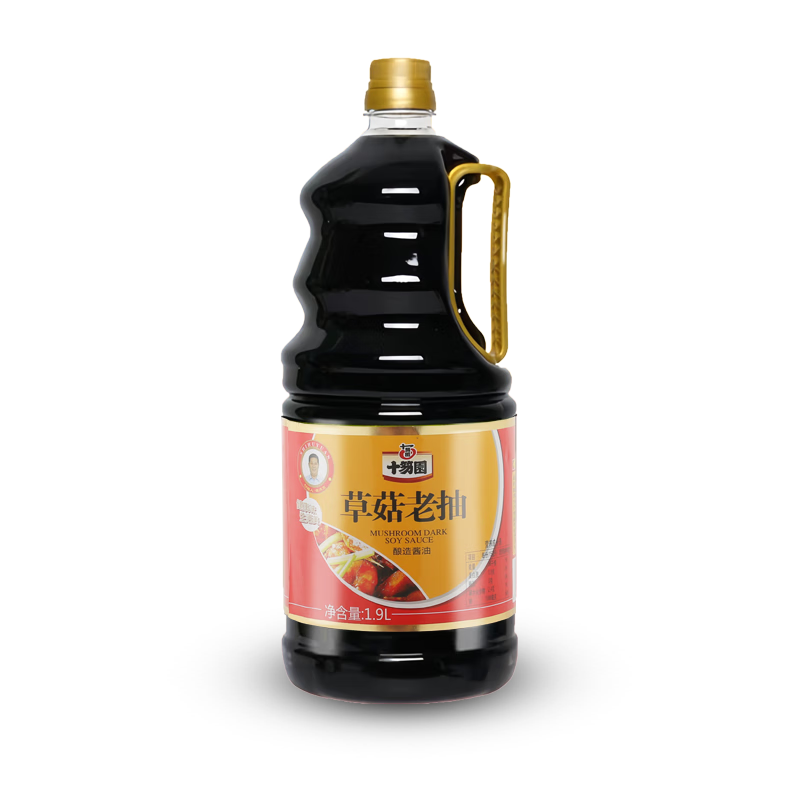 十笏園草菇老抽1.9L非轉(zhuǎn)基因黃豆醬油 紅燒上色老抽醬油