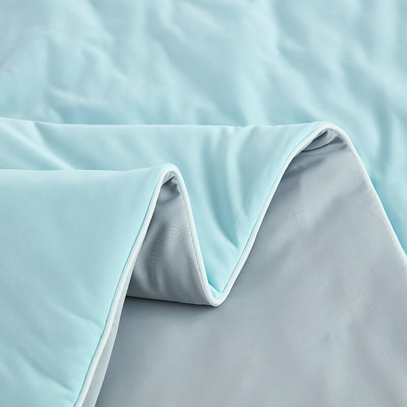 CIBOAKIEIG凉感冰丝A类夏凉被 冰淇淋亲肤感空调被可机洗单人双人被 蓝拼灰 200cm*230cm