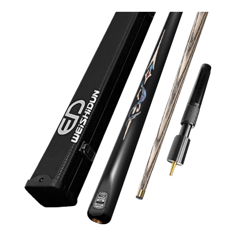 威仕頓小頭臺球桿合集打桿通桿分體桌球桿中式黑八九球可帶桿盒桶 通桿黑八10MM塑鋼碳纖盒套裝私人