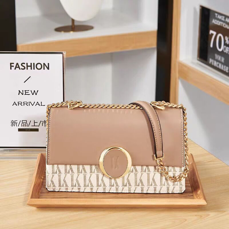 酷奇袋鼠酷奇女包真皮链条包包女款2026新款高级腋下包新年生日礼物送女友 卡其色 +礼盒包装
