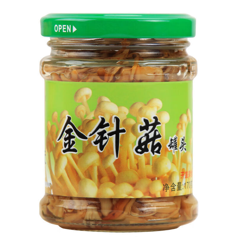 百家味金针菇170克4瓶套装金针菇罐头开盖即食调味凉拌菜瓶装菜 香辣金针菇170*2罐