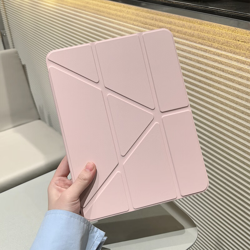 崇尚美3+Y型折叠iPad11保护套适用2025款iPadair7保护壳Pro11寸磁吸苹果10代亚克力iPad9带笔槽硬壳 3+Y型折叠【婴儿粉】带磁吸 iPad11代 2025款(11英寸)