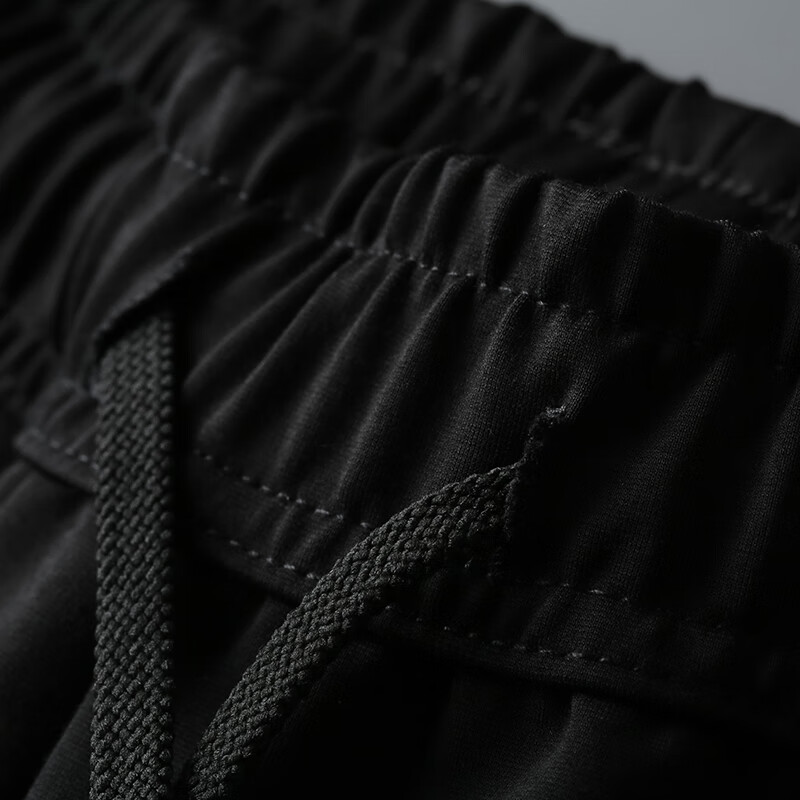 黑鲸运动裤男春秋薄款束脚裤潮牌裤子卫裤 黑色 2XL