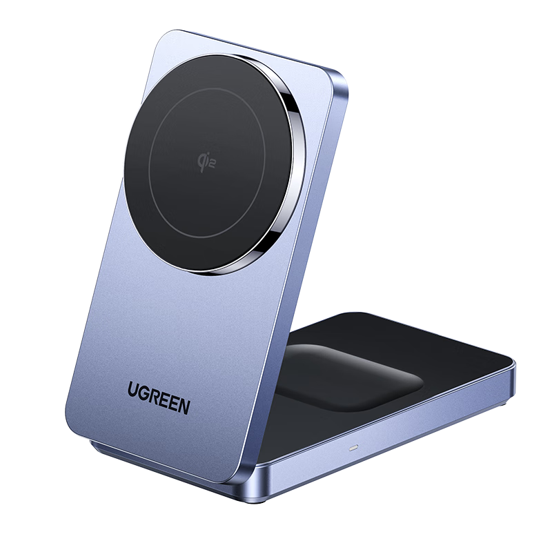 綠聯(lián)Qi2認證適用蘋果無線充電器MagSafe磁吸支架15W快充iPhone16/15/14ProMax蘋果耳機充電板便攜折疊