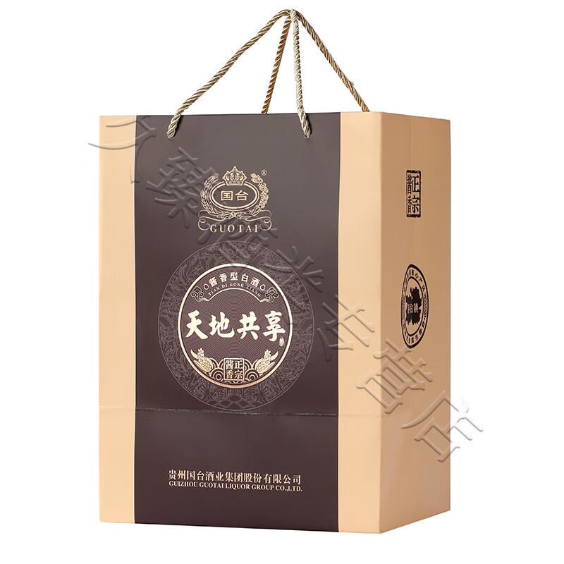 天地共享贵州国台酒业53度酱香型白酒商务宴请纯粮酿造 53%vol 500mL 4瓶 棕色天地共享整箱